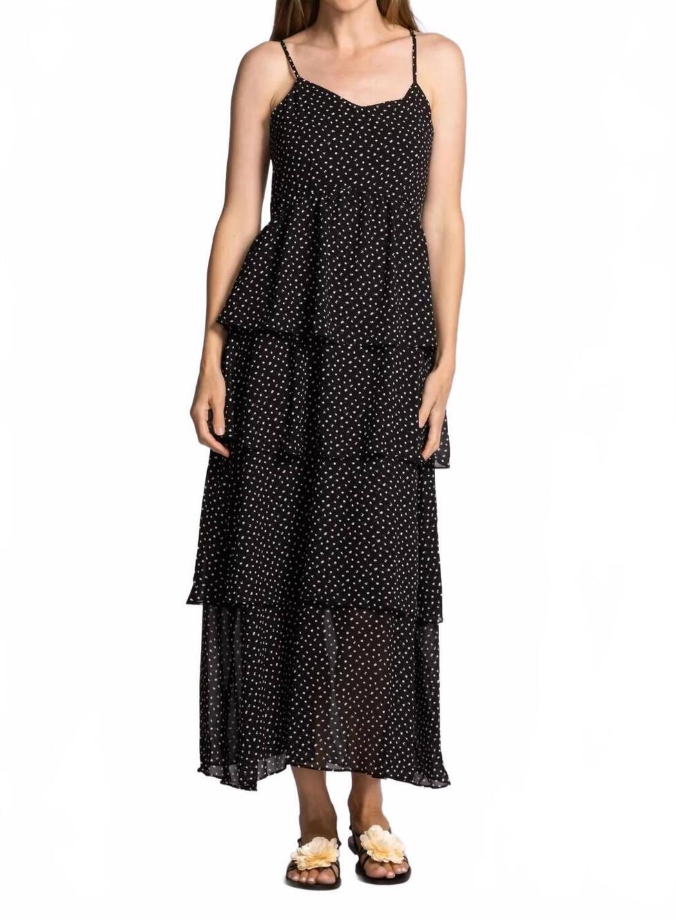 NEW PINK MARTINI finley polka dot midi dress in black